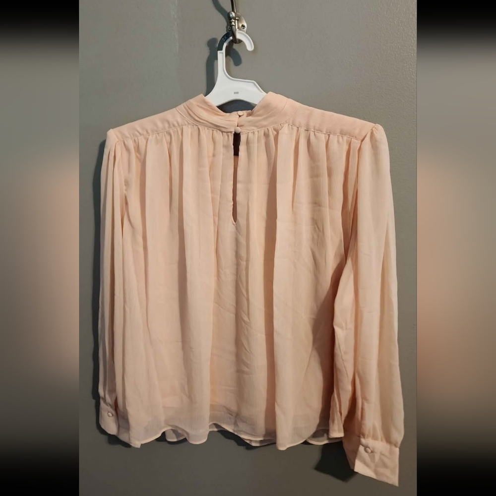 Future Collective Peach Orange Long Sleeve Crinkle Blouse
